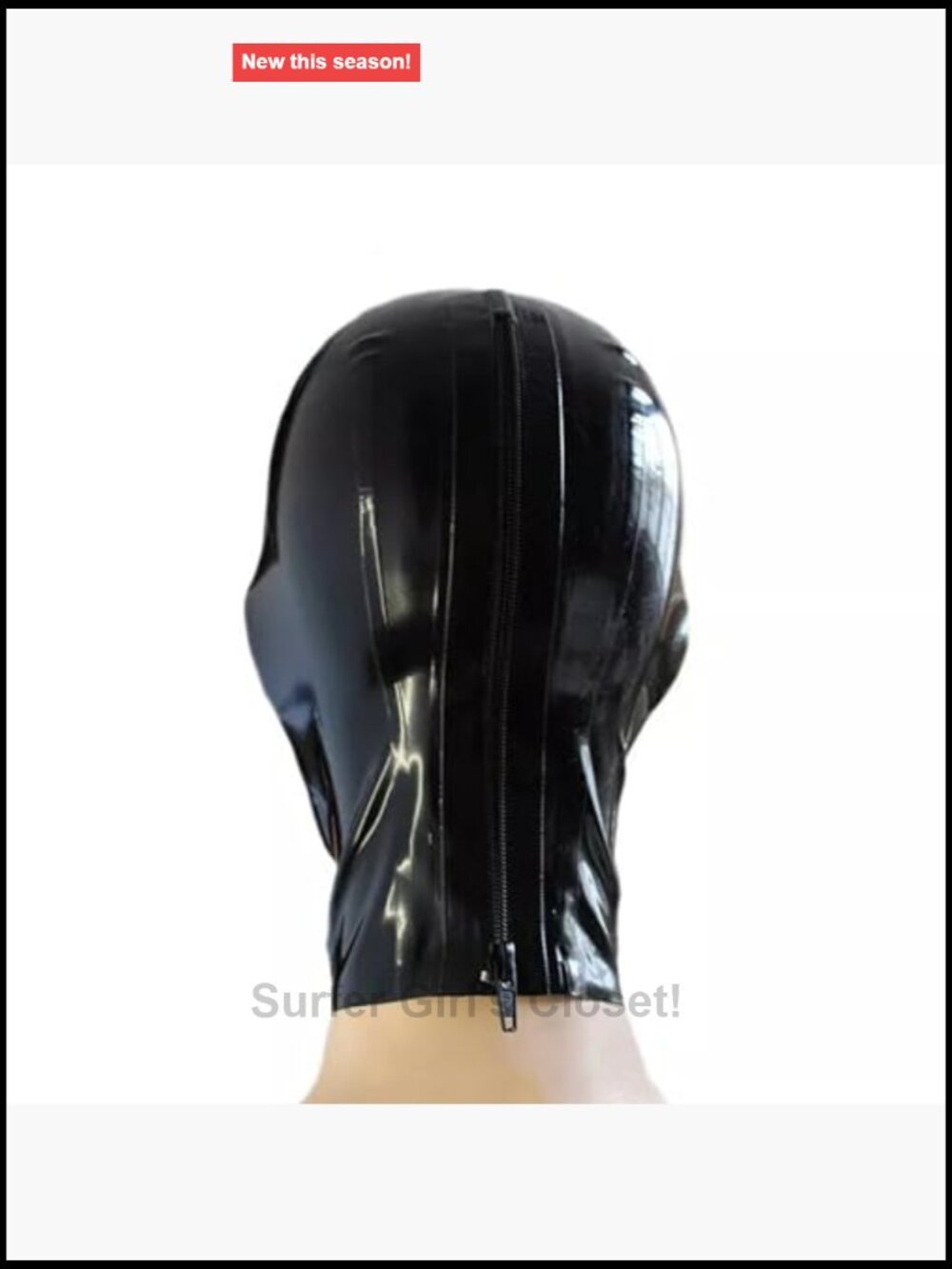 Handmade Latex Rubber Hood Mask with Back Zipper for Lovers - Picture 4 of 7